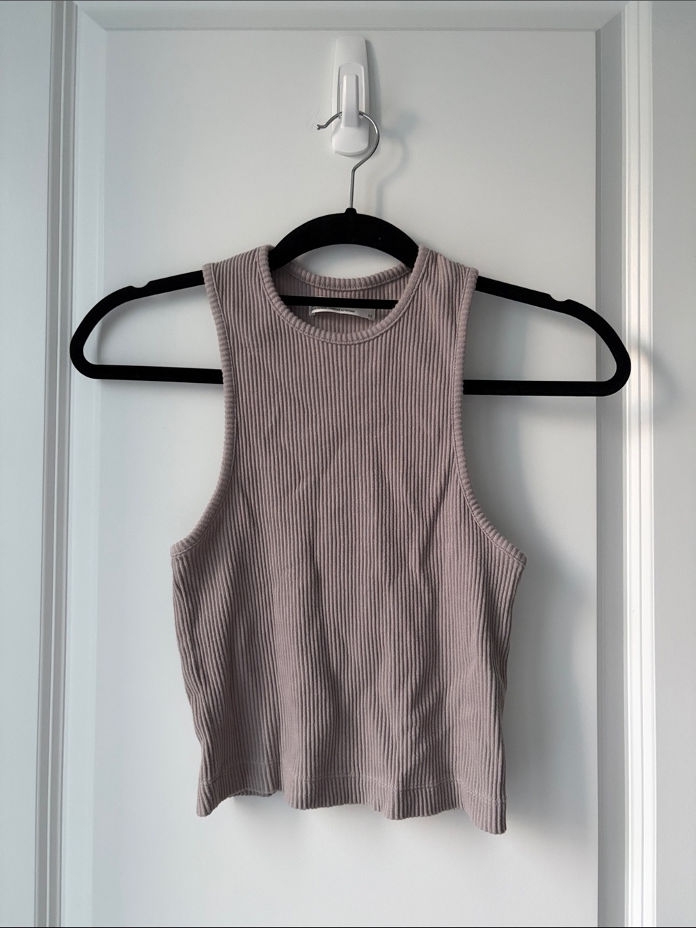 Oak + Fort Grey Ribbed Racerback Tank Top